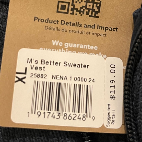 NWT Patagonia Better Sweater Vest - EMBROIDERED-Navy - Picture 3 of 7